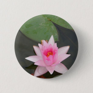 Roze Lotus Flower Ronde Button 5,7 Cm