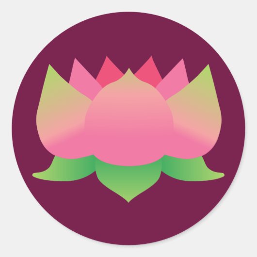 Roze Lotus Flower Ronde Sticker (Voorkant)