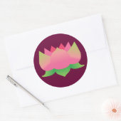 Roze Lotus Flower Ronde Sticker (Envelop)