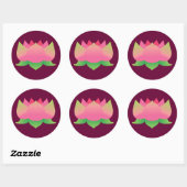 Roze Lotus Flower Ronde Sticker (Vel)