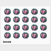  roze Lotus Flower Ronde Sticker (Vel)