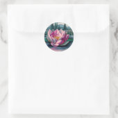  roze Lotus Flower Ronde Sticker (Tas)