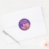Roze Lotus Flower Ronde Sticker (Envelop)