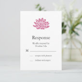Roze Lotus Flower RSVP (wit) Kaartje (Staand voorkant)