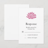 Roze Lotus Flower RSVP (wit) Kaartje (Voorkant / Achterkant)