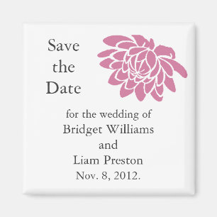 Roze Lotus Flower Save the Date Magnet (white)