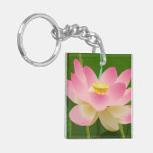 Roze Lotus Flower Sleutelhanger (Voorkant Links)