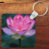 Roze Lotus Flower Sleutelhanger (Achterkant)