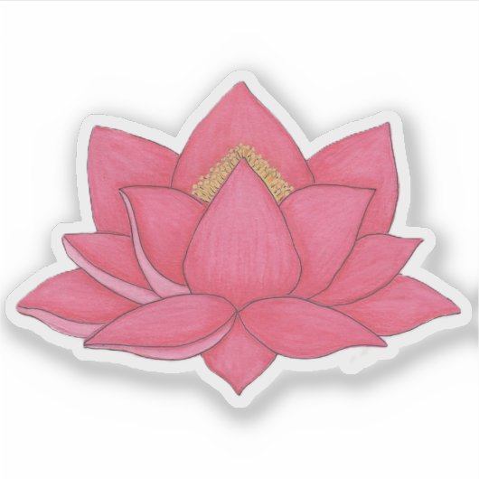 Roze Lotus Flower Sticker (Voorkant)