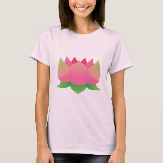Roze Lotus Flower T-shirt (Voorkant)