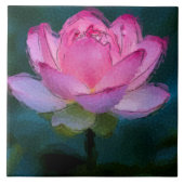 Roze Lotus Flower Tegeltje (Voorkant)