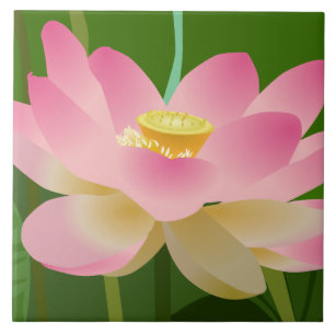 Roze Lotus Flower Tegeltje