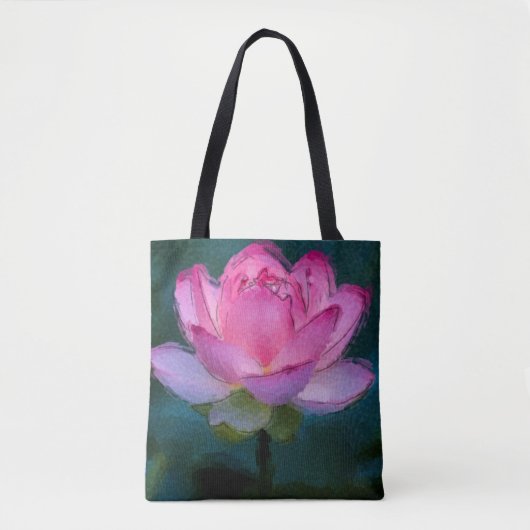 Roze Lotus Flower Tote Bag (Voorkant)