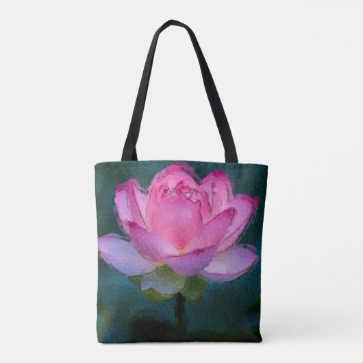 Roze Lotus Flower Tote Bag (Achterkant)