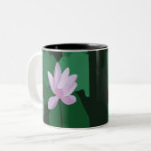 Roze Lotus Flower Tweekleurige Koffiemok (Voorkant links)