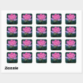 Roze Lotus Flower Vierkante Sticker (Vel)