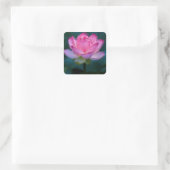 Roze Lotus Flower Vierkante Sticker (Tas)