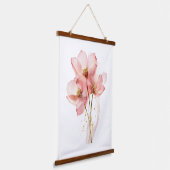 Roze Lotus Flower Water Lily Waterverf ETHERISCH Hangend Wandkleed (Gebogen)