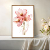 Roze Lotus Flower Water Lily Waterverf ETHERISCH Poster