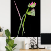 Roze Lotus flower waterverf Poster (Thuiskantoor)