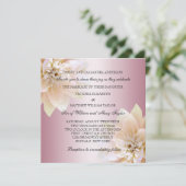 Roze Lotus Flower Wedding Kaart (Staand voorkant)