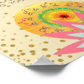 Roze Lotus Flower Yoga Healing Health Poster (Hoek)