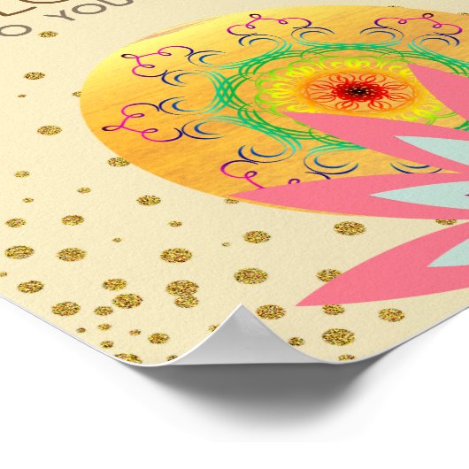 Roze Lotus Flower Yoga Healing Health Poster (Hoek)