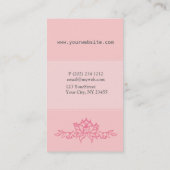 Roze Lotus Flower Yoga Instructor Visitekaartje (Achterkant)