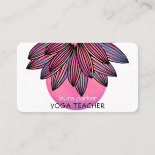Roze Lotus Flower Yoga Meditation Teacher Business Visitekaartje