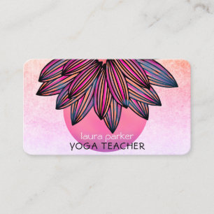 Roze Lotus Flower Yoga Meditation Teacher Visitekaartje