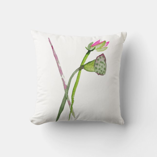 Roze Lotus Flower Zen Buddhist Art Kussen (Voorkant)