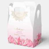 Roze lotus gold mandala bruiloft bedankt bedankdoosjes (Geopend)