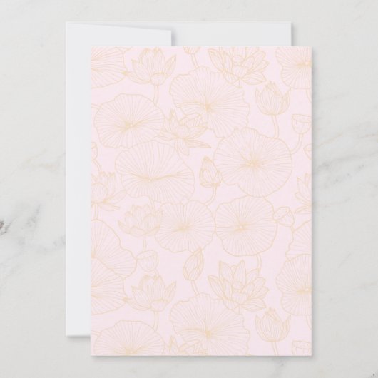 Roze lotus goudmandala Indiaanse bruiloft Kaart (Achterkant)