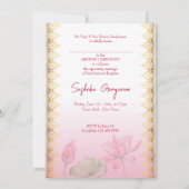 Roze lotus goudmandala Indische bruiloft Kaart (Achterkant)