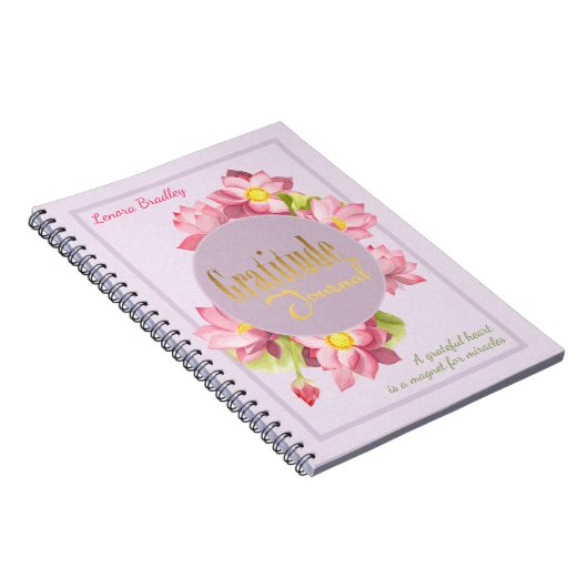 Roze Lotus Gratitude Journal Notitieboek (Rechterzijde)