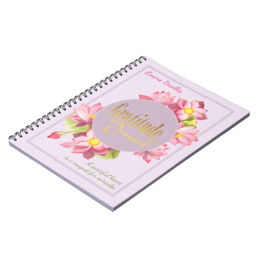 Roze Lotus Gratitude Journal Notitieboek (Linkerzijde)