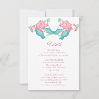 Roze Lotus Huwelijksdetails Bijlagekaart Kaart