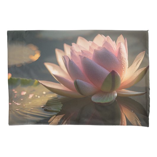 Roze Lotus in de Morning Light Kussensloop (Voorkant)