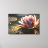 Roze Lotus in de Ochtend Licht Canvas Print (Voorkant)