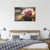 Roze Lotus in de Ochtend Licht Canvas Print (Insitu (Slaapkamer))