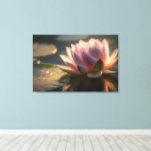 Roze Lotus in de Ochtend Licht Canvas Print (Insitu (Houten vloer))