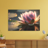 Roze Lotus in de Ochtend Licht Canvas Print (Insitu (Woonkamer))