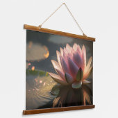 Roze Lotus in de Ochtend Licht Tapestry Hangend Wandkleed (Gebogen)