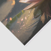 Roze Lotus in de Ochtend Licht Weefsel Papier (Detail)