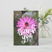 Roze lotus in de vijver bedankkaart (Staand voorkant)