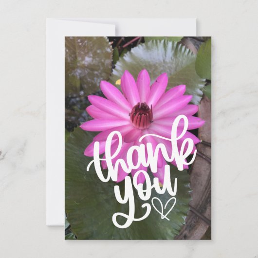 Roze lotus in de vijver bedankkaart (Voorkant)