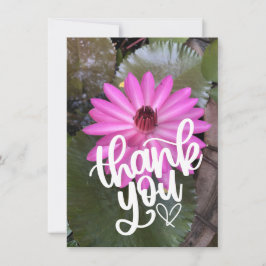 Roze lotus in de vijver bedankkaart