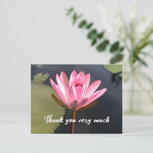 Roze lotus in de vijver briefkaart (Staand voorkant)