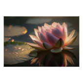 Roze Lotus in het Ochtend Licht Glanzend Poster (Voorkant)