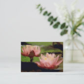 Roze Lotus in Oils ACEO Visitekaartje (Staand voorkant)